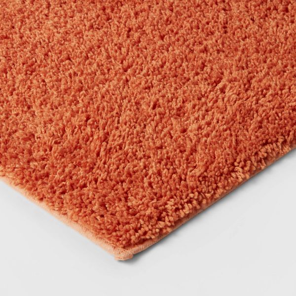 20"x34" Antimicrobial Bath Rug Aqua - Threshold™: Machine Washable, Latex Backed, Tufted Polyester