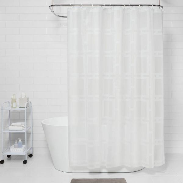 PEVA Grid Shower Curtain White - Room Essentials™