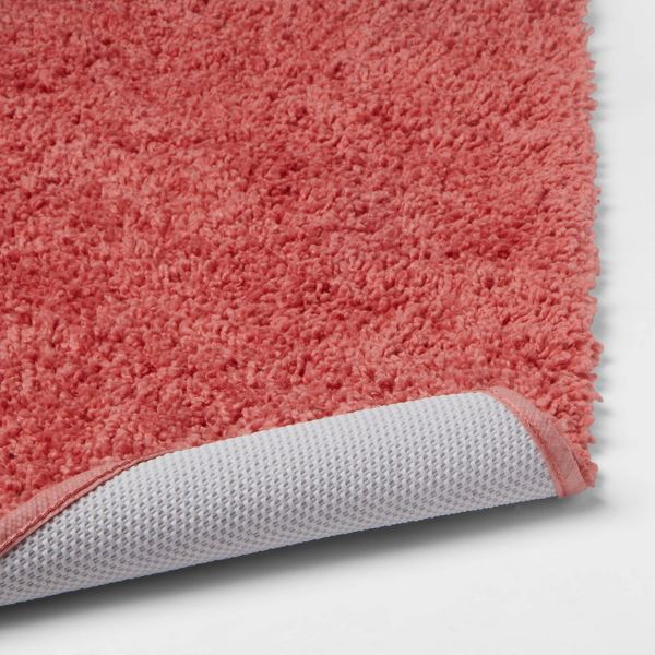20"x34" Antimicrobial Bath Rug Aqua - Threshold™: Machine Washable, Latex Backed, Tufted Polyester