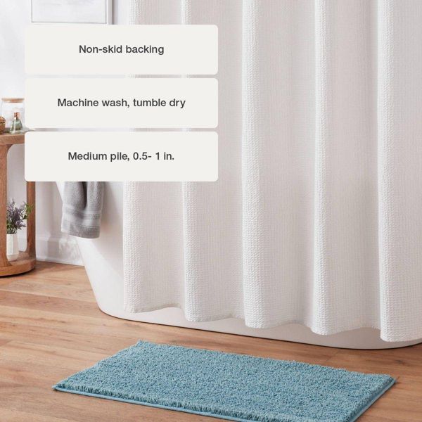 20"x34" Performance Plus Plush Non Skid Bath Rug Aqua - Threshold™