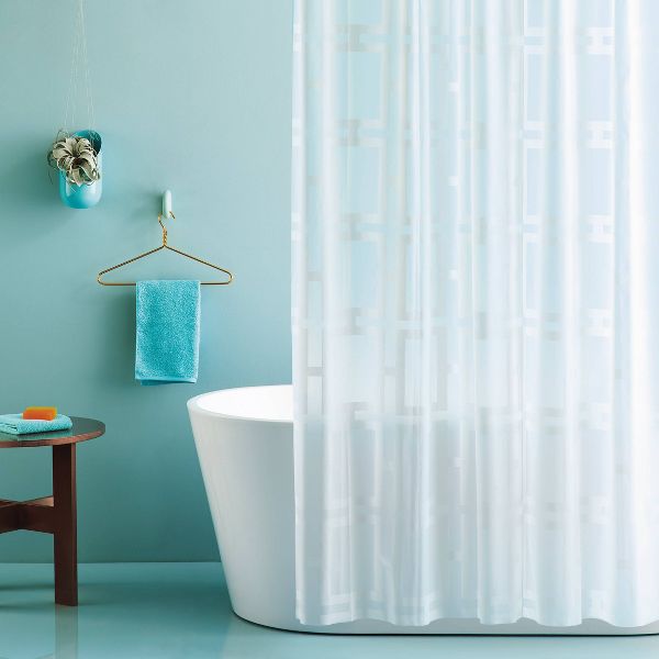 PEVA Grid Shower Curtain White - Room Essentials™