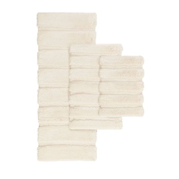 Madison Park 17"x24" Tufted Pearl Channel Solid Bath Rug Beige: Madison : Microfiber, Machine Washable, Non-Slip Backing