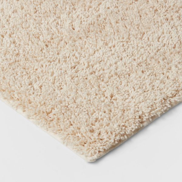 20"x34" Antimicrobial Bath Rug Aqua - Threshold™: Machine Washable, Latex Backed, Tufted Polyester