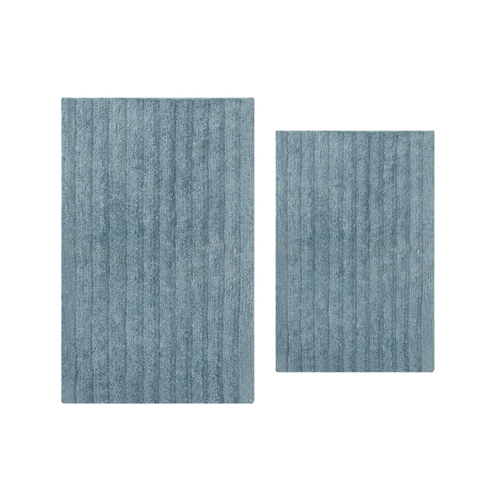 Royal 2 Piece Bathroom Rug Set, Plush Quick-Dry Microfiber Bath Mats, Absorbent, Washable, Rubber Backing, 20x32, 24x40, Blue