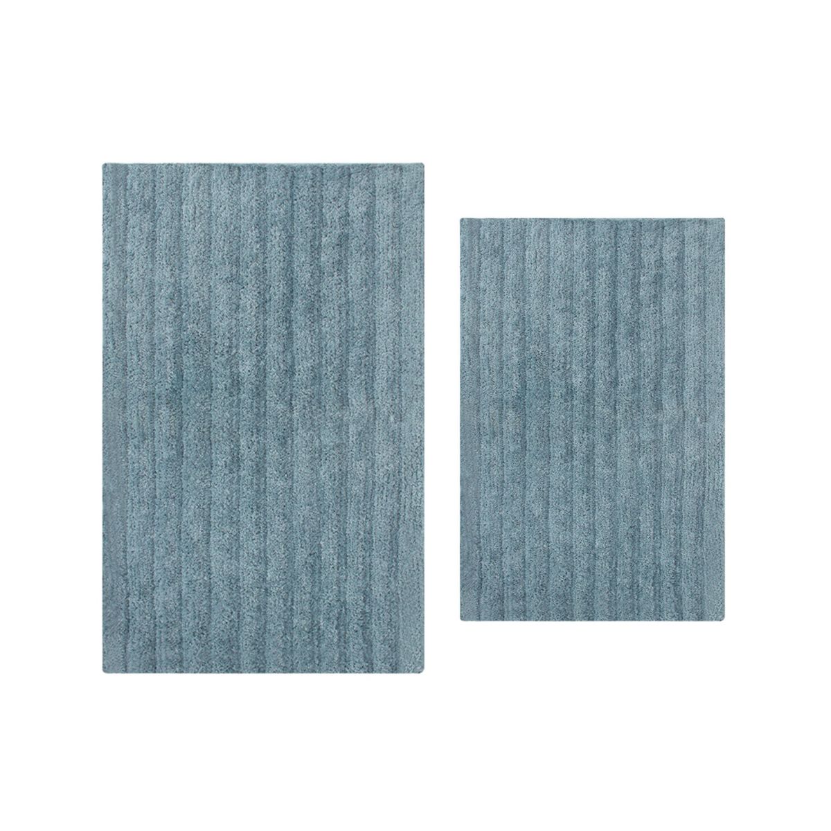 Royal 2 Piece Bathroom Rug Set, Plush Quick-Dry Microfiber Bath Mats, Absorbent, Washable, Rubber Backing, 20x32, 24x40, Blue