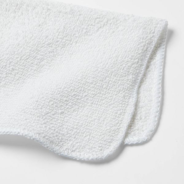 6pk Washcloth Set White - Room Essentials™: Lightweight Cotton-Poly Blend, Terry Construction, Machine Washable