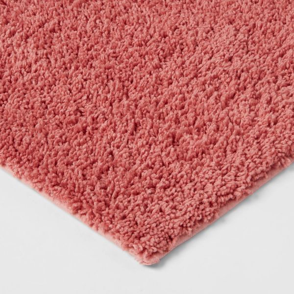 20"x34" Antimicrobial Bath Rug Aqua - Threshold™: Machine Washable, Latex Backed, Tufted Polyester