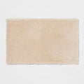 21"x34" Spa Plush Bath Rug Almond - Threshold™: Machine Washable, Tufted Polyester, Latex Backing