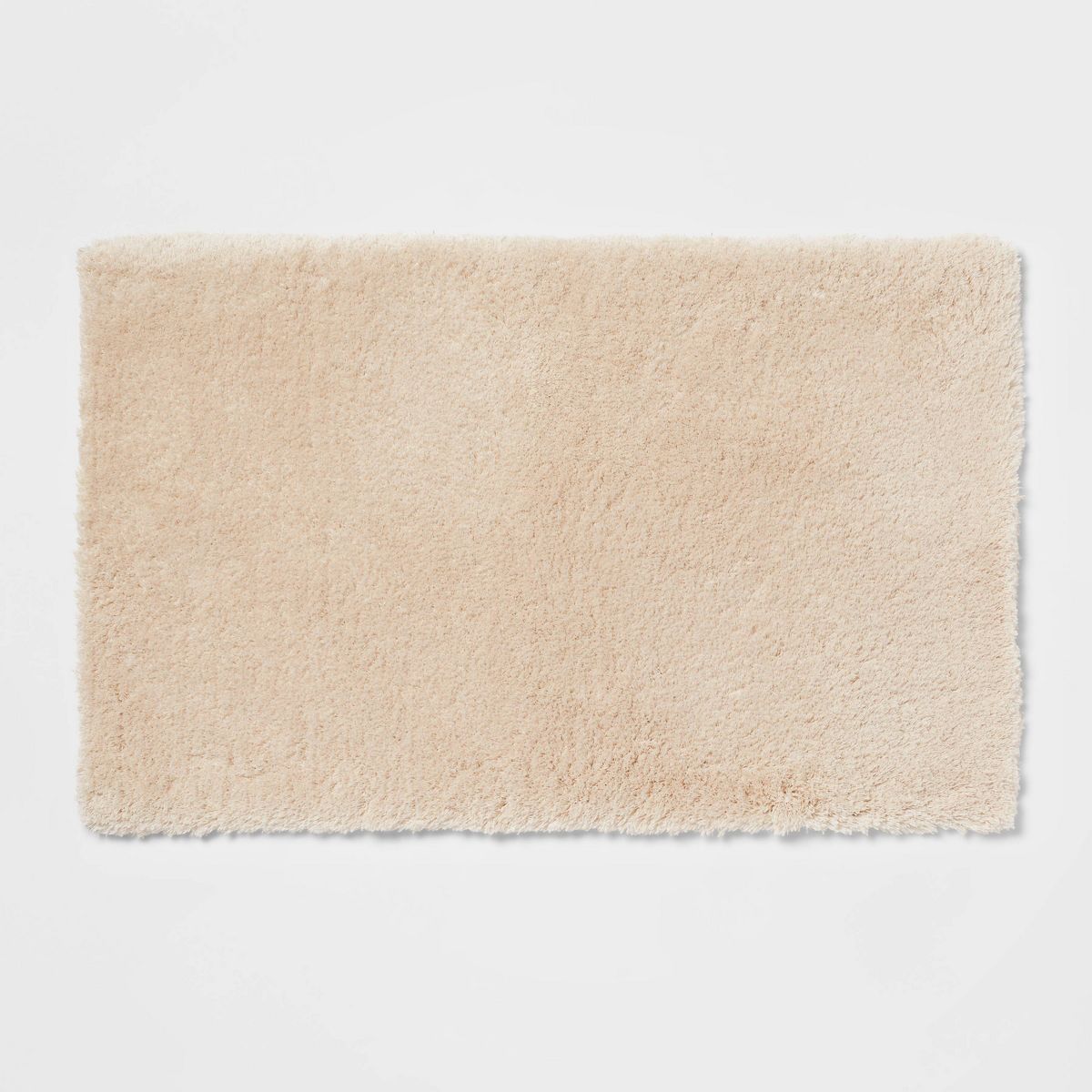 21"x34" Spa Plush Bath Rug Almond - Threshold™: Machine Washable, Tufted Polyester, Latex Backing
