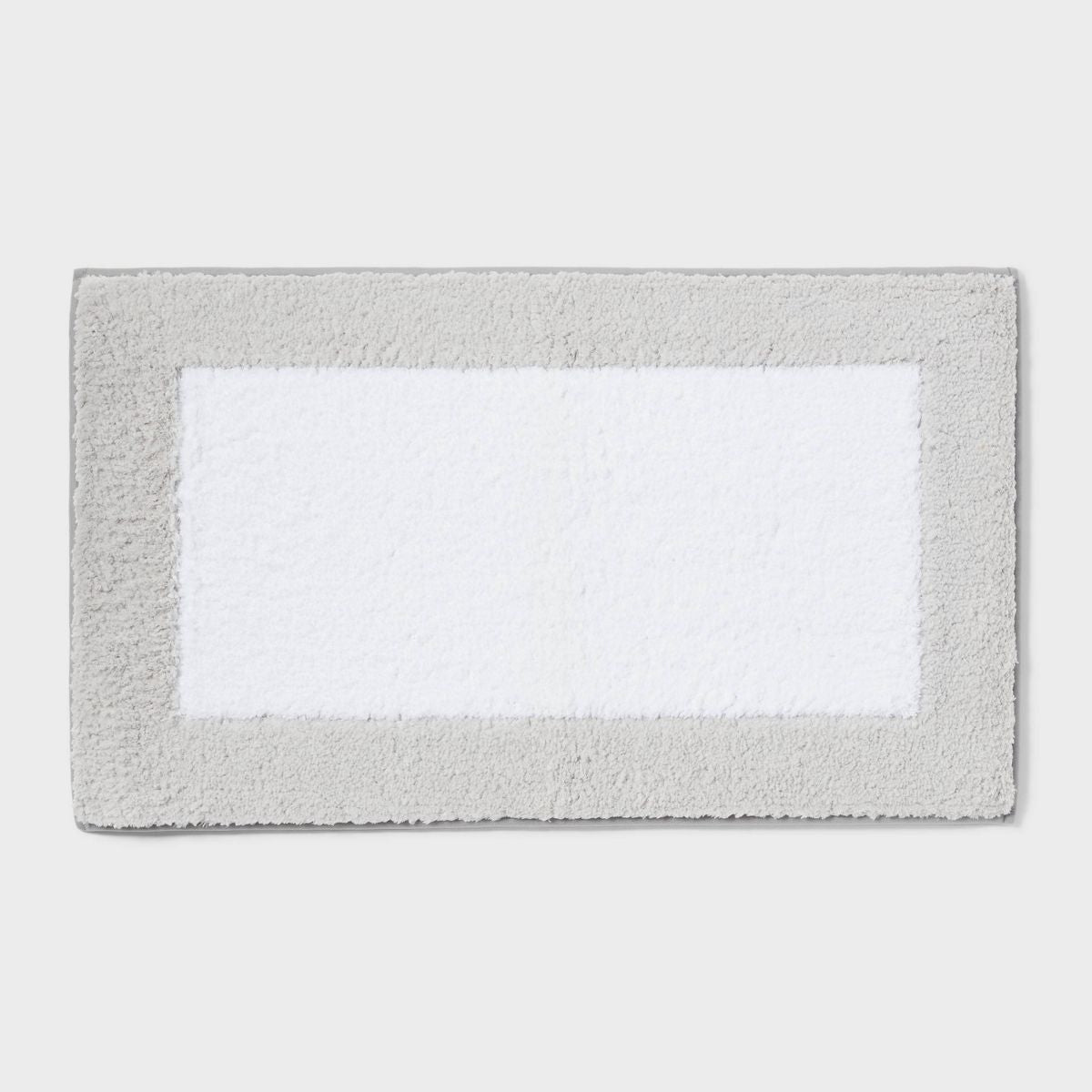 20"x34" Fluffy Border Memory Foam Bath Rug Gray - Threshold™