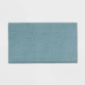 20"x34" Performance Plus Cotton Memory Foam Bath Rug Aqua - Threshold™: Woven, Machine Washable, OEKO-TEX Certified