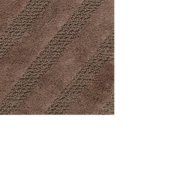 Unique Stripe Honeycomb Sculptured Bath Rug Made Soft Plush Cotton Is Super Soft The Touch 17" X 24" Stone
