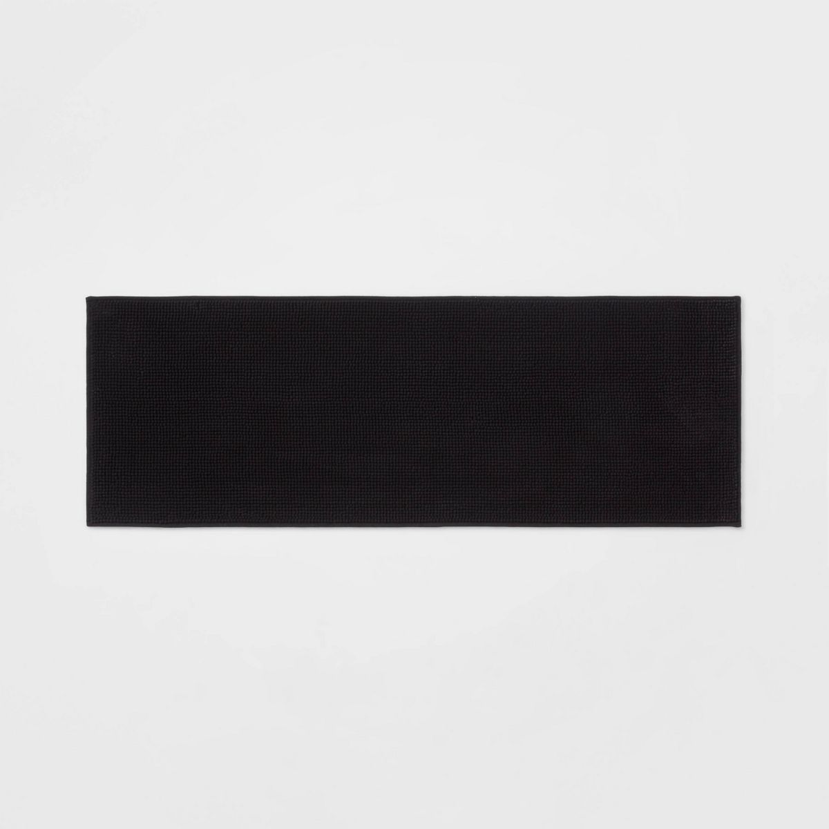 17"x24" Everyday Chenille Bath Rug Black - Room Essentials™: Machine Washable, Tufted Recycled Polyester, Non-Slip Backing