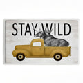 Stay Wild Moose Tailgate Printed Plush Bathroom Floor Mat, 30" x 18", Made in USA, Ready for Hanging, By Lettered and Lined